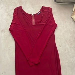 Long sleeve Burgundy Fashion Nova Midi dress